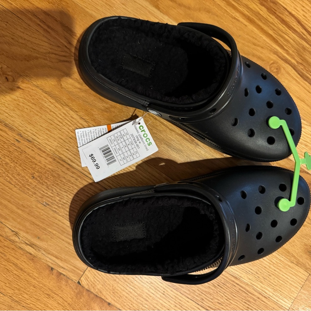 NWT fleece lined platform crocs